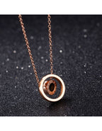 31MADISON Roman Rose Gold 2 Circle Necklace