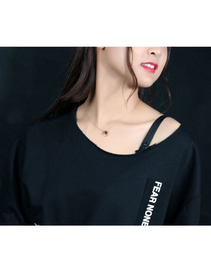 31MADISON Roman Rose Gold 2 Circle Necklace