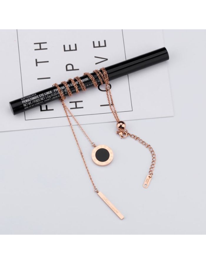 31MADISON Roman Rose Gold Drop Necklace