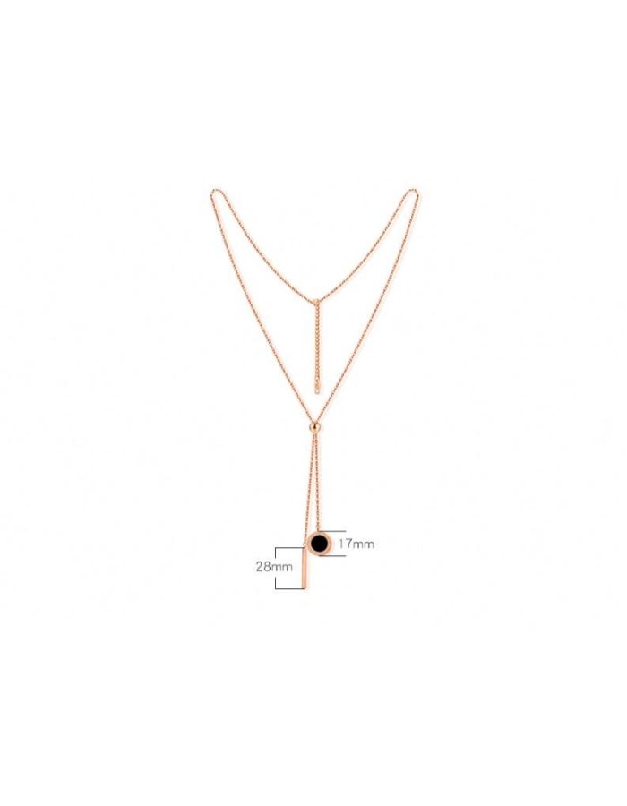 31MADISON Roman Rose Gold Drop Necklace