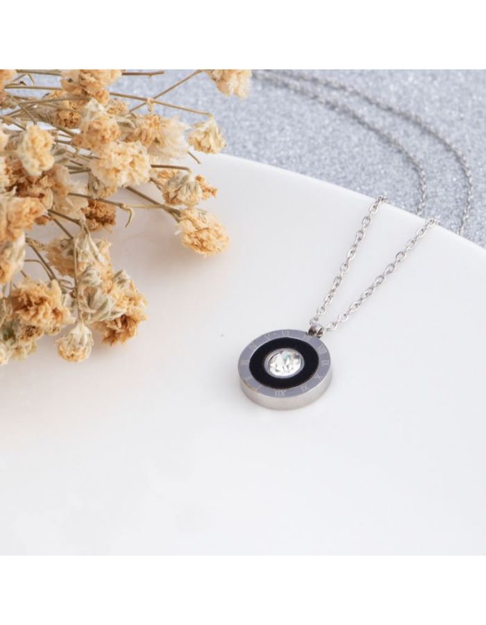 31MADISON Roman Circle Cubic Zirconia Necklace