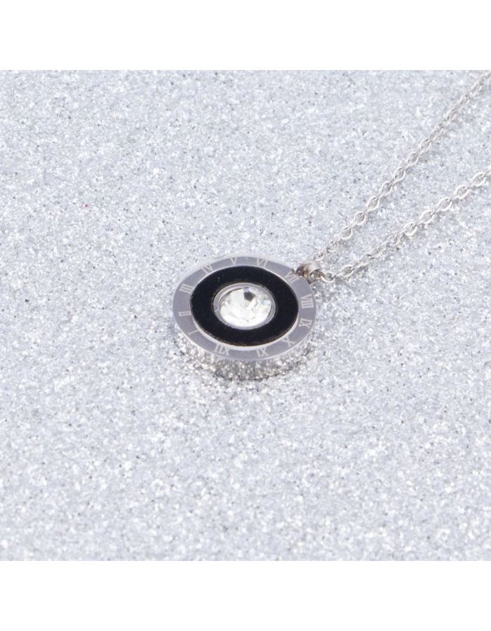 31MADISON Roman Circle Cubic Zirconia Necklace