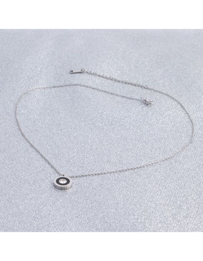 31MADISON Roman Circle Cubic Zirconia Necklace