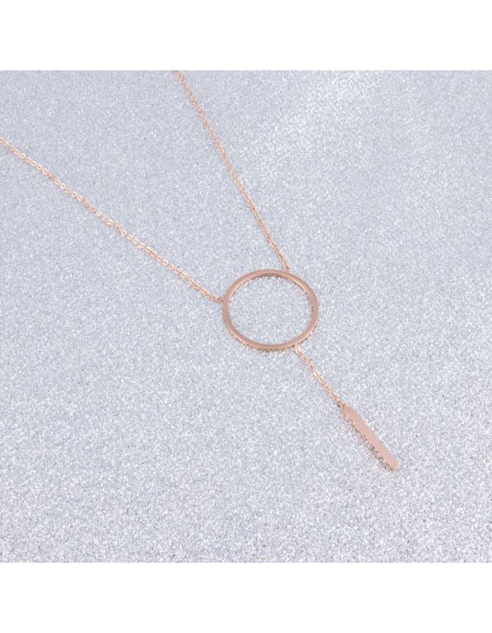 31MADISON Rose Gold Circle Drop Necklace