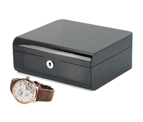 31MADISON AVENUE Black Wood 6 Slot Watch Box