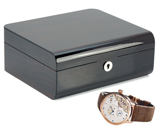 31MADISON AVENUE Black Wood 6 Slot Watch Box