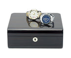 31MADISON AVENUE Black Wood 6 Slot Watch Box