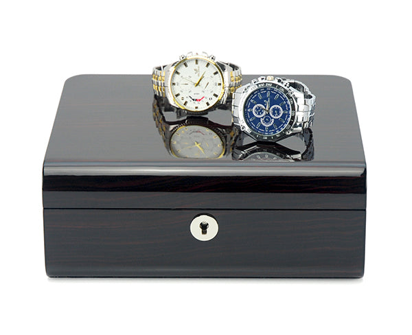 31MADISON AVENUE Black Wood 6 Slot Watch Box