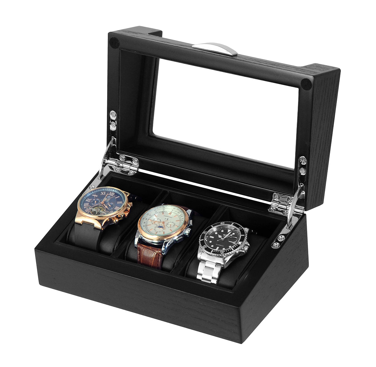 31MADISON HUDSON Black 3 Slot Watch Case
