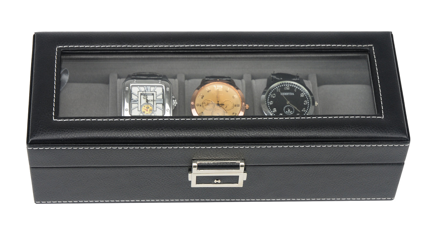 31MADISON HUDSON Black 5 Slot Watch Case