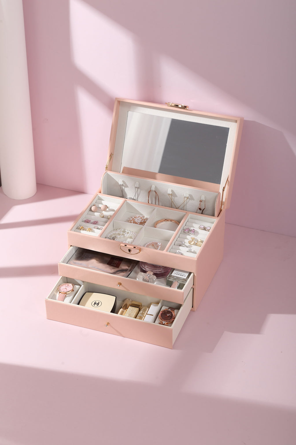 31MADISON LENNOX Pink 2 Drawer Jewellery Case