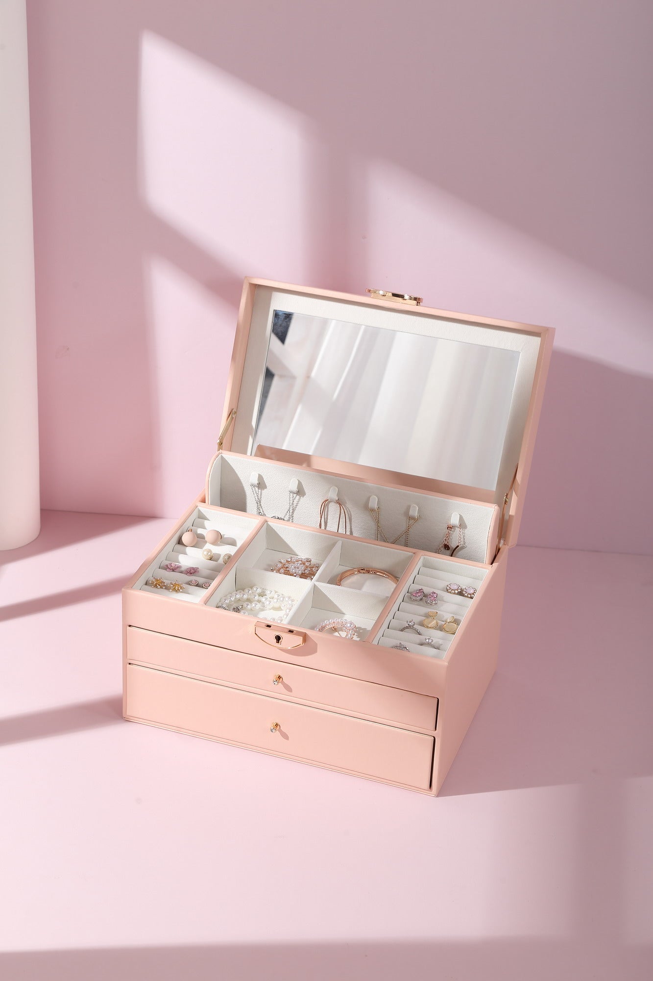 31MADISON LENNOX Pink 2 Drawer Jewellery Case