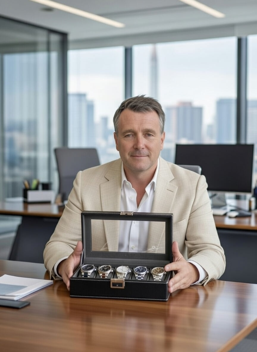 31MADISON HUDSON Black 5 Slot Watch Case