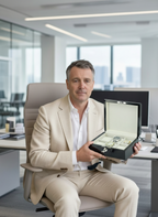 31MADISON AVENUE Black Wood 6 Slot Watch Box