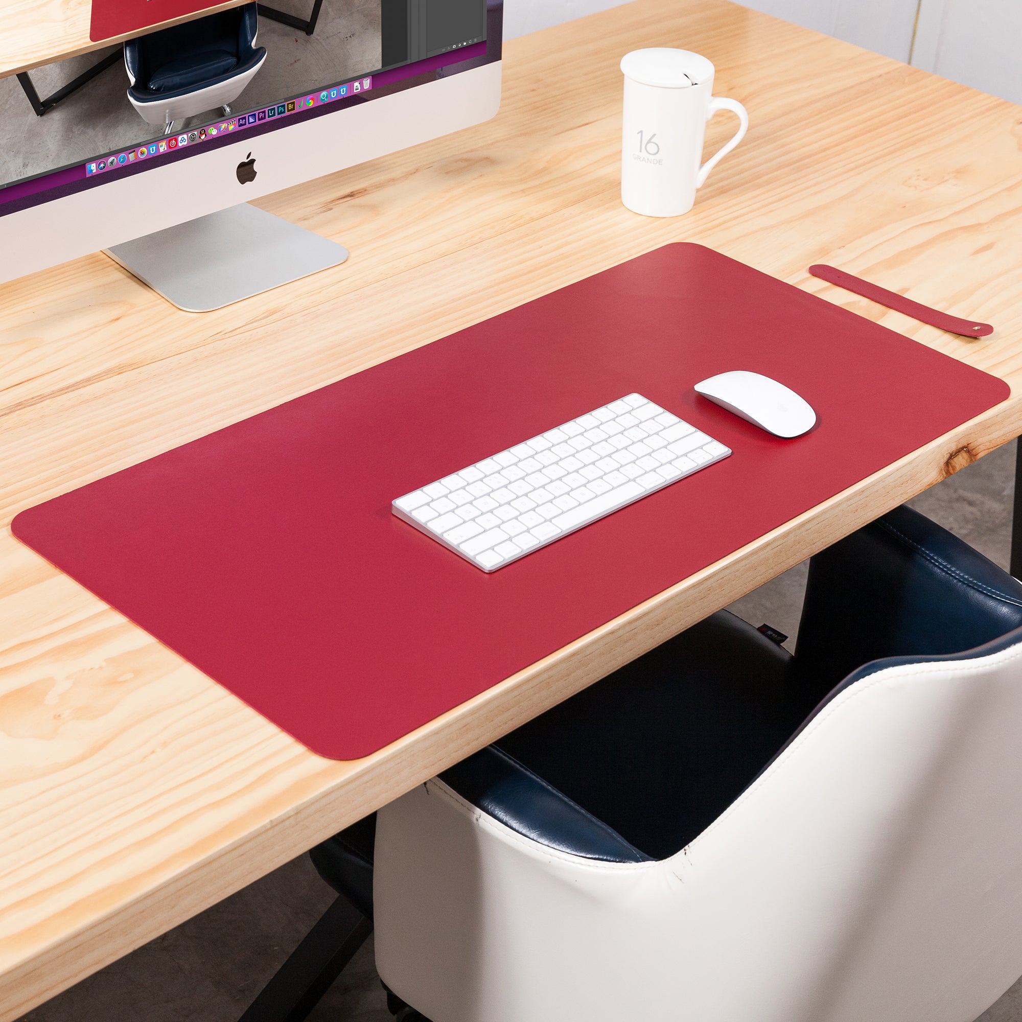 31MADISON Wine Red LINCOLN Leather Desk Mat