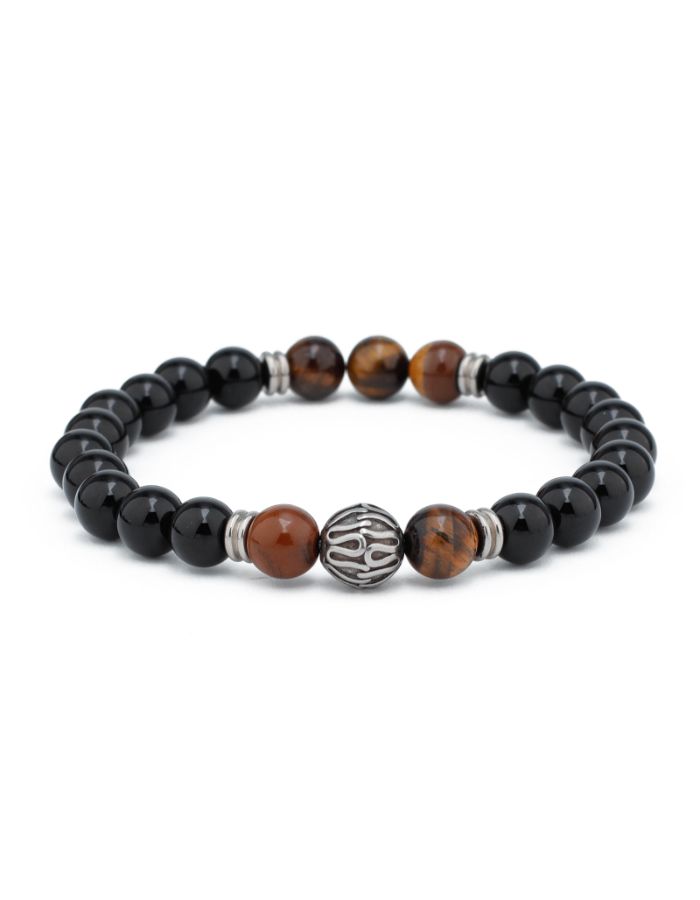 31MADISON BROOKLYN Men's Natural Stone Bead Bracelet