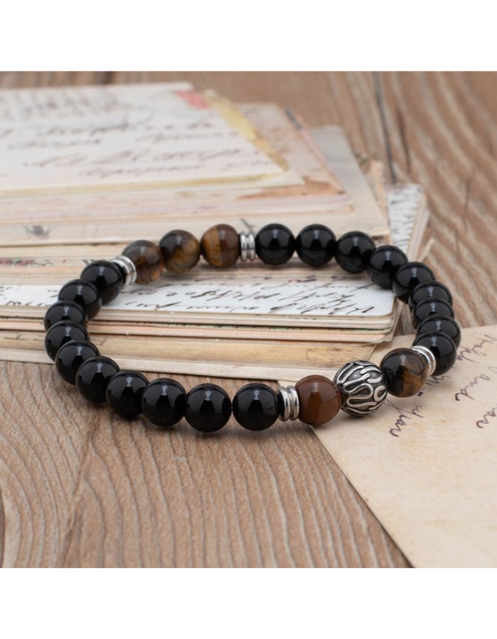 31MADISON BROOKLYN Men's Natural Stone Bead Bracelet
