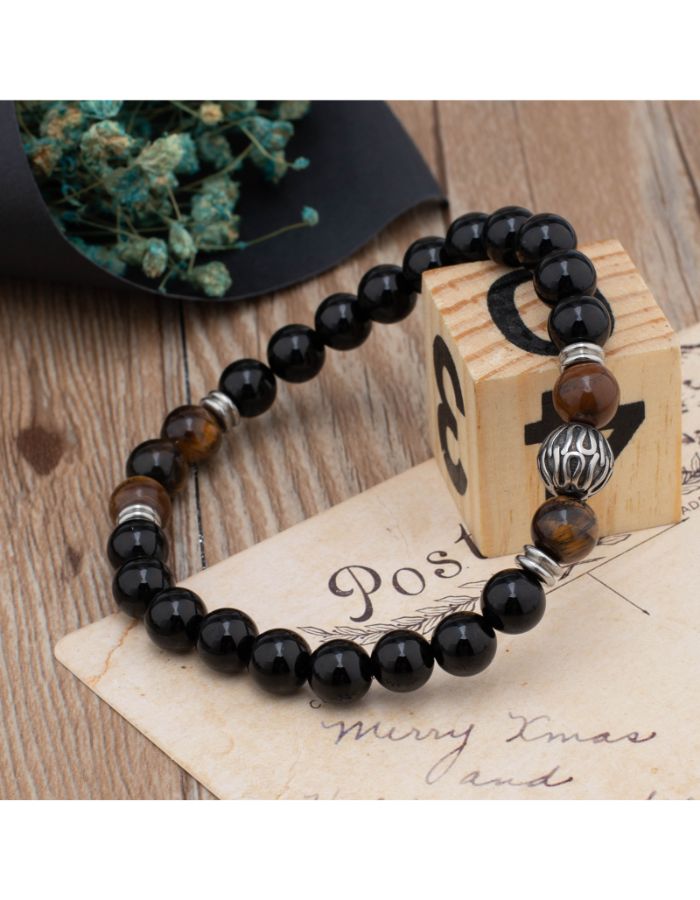 31MADISON BROOKLYN Men's Natural Stone Bead Bracelet