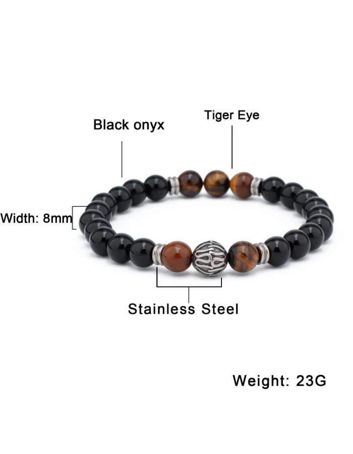31MADISON BROOKLYN Men's Natural Stone Bead Bracelet
