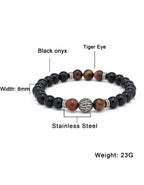 31MADISON BROOKLYN Men's Natural Stone Bead Bracelet