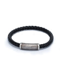31MADISON BROOKLYN Men's Black Leather Bracelet