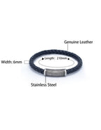 31MADISON BROOKLYN Men's Black Leather Bracelet