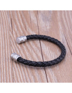 31MADISON BROOKLYN Black Leather Cuff Bracelet