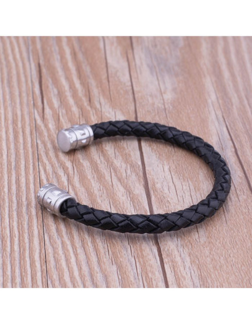 31MADISON BROOKLYN Black Leather Cuff Bracelet